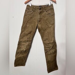 Kuhl Vintage Patina Dye Cotton Blend Men's Distressed Brown Pants Size 30x32